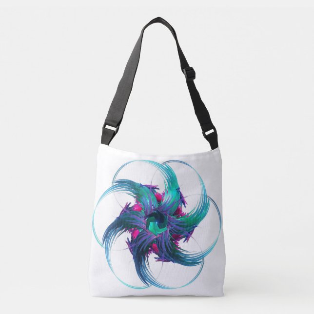 Bolso Cruzado Fractal Fantasy Swirls Crossbody Bag (Anverso)