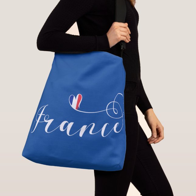 Bolso Cruzado Francia, bandera francesa en el corazón (Detalle)