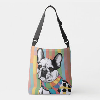 Bolso Cruzado Frenchie Vibes Mascota colorido Art Tote Bag