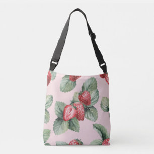 Bolso Cruzado Fresas maduras para el verano: rosa acuarela