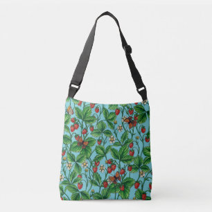 Bolso Cruzado Fresas silvestres en azul piscina