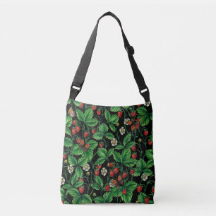Bolso Cruzado Fresas silvestres en negro