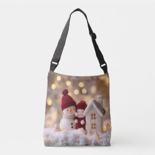 Bolso Cruzado Frosty Snowman Siblings Winter Joy