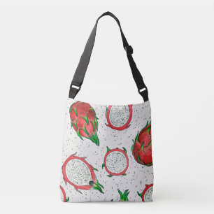 Bolso Cruzado Fruta del dragón rojo en blanco roto