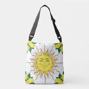 Bolso Cruzado Frutas de limón tropical, cara de sol.