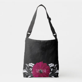 Bolso Cruzado Fuchsia, Gerbera negra y blanca