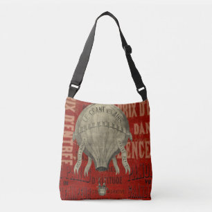 Bolso Cruzado Fuentes gráficas de Steampunk Hot Air Ballon Ride