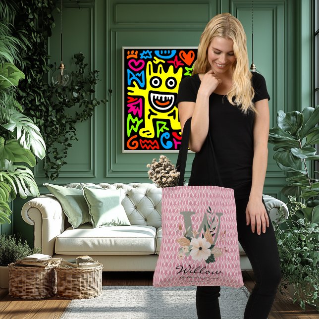 Bolso Cruzado Fuerza elegante de Willow - Monograma Floral Boho (Subido por el creador)