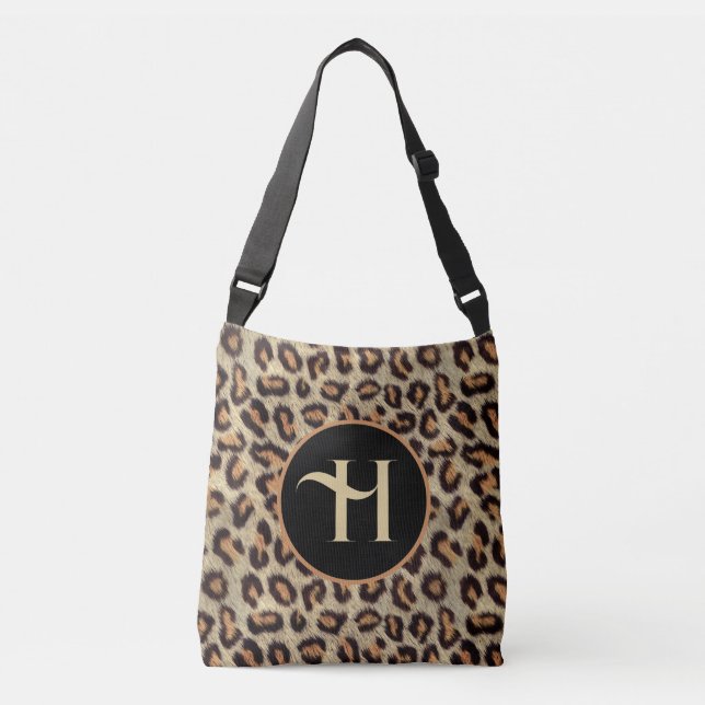 BOLSO CRUZADO FUN BLACK & NARANJA FAUX LEOPARD FUR PRINT (Anverso)