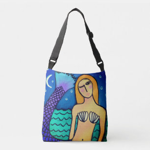Bolso Cruzado Funky Abstract Art Mermaid