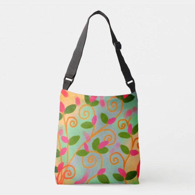 Bolso Cruzado Funky Abstract Floral (Anverso)