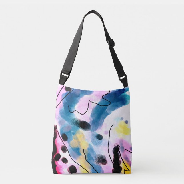 Bolso Cruzado Funky Resumen Art Tote Bag (Anverso)