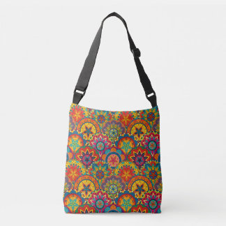 Bolso Cruzado Funky Retro Colorido Patrón de Mandala