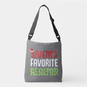 Bolso Cruzado Funny Agente de bienes raíces favorito de Santa Cl