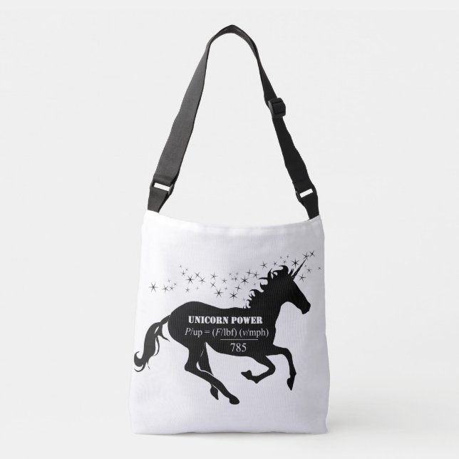 Bolso Cruzado Funny fórmula de matemáticas falsas de Unicorn (Anverso)