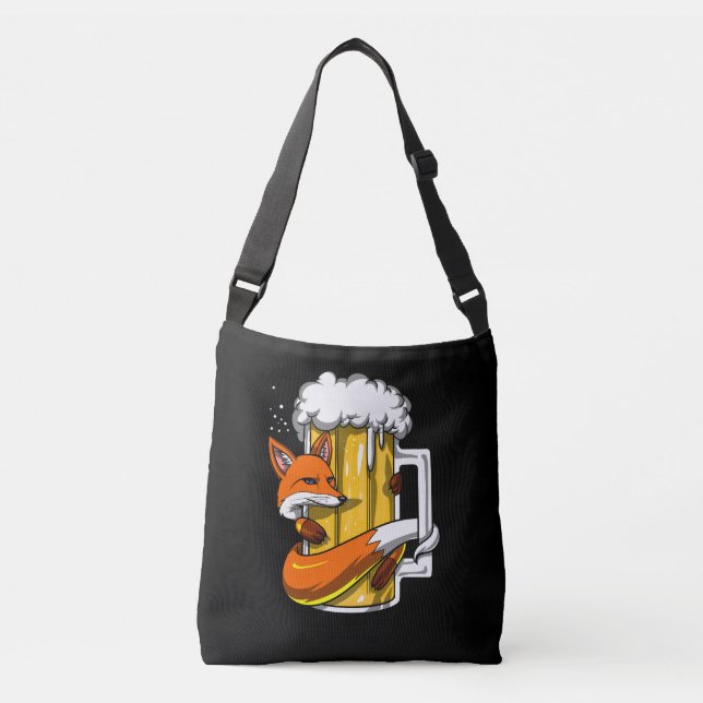 Bolso Cruzado Funny Fox Beer Beer Animal Funny Fiesta (Anverso)