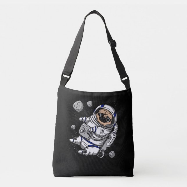 Bolso Cruzado Funny Mascota cósmico del astronauta del espacio d (Anverso)