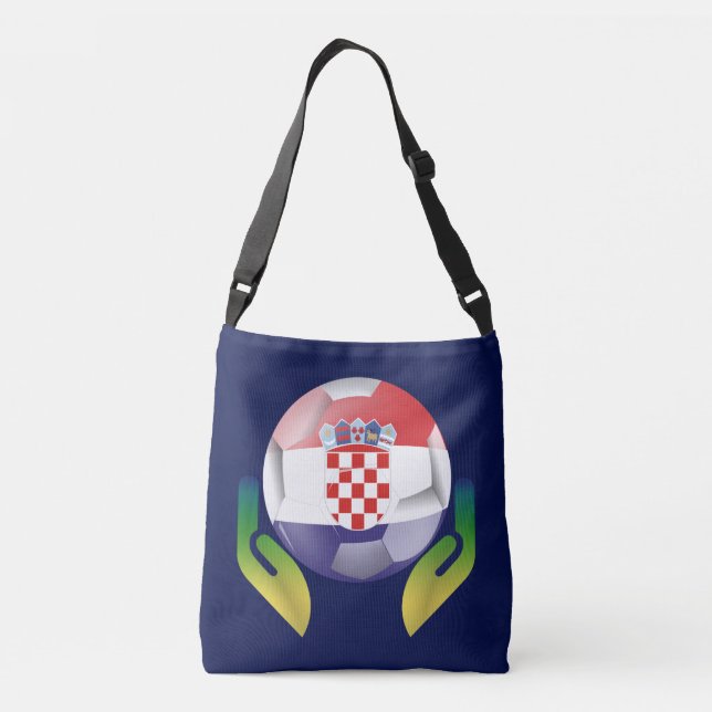 Bolso Cruzado Fútbol en Croacia en manos protegidas (Reverso)