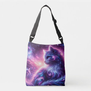Bolso Cruzado Galaxia Cósmica Felina Mística Celestial