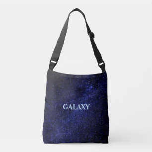 Bolso Cruzado Galaxia Vía Láctea azul marino y caligrafía