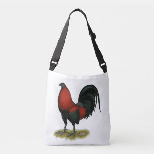 Bolso Cruzado Gallo Rojo Negro BB Juego Americano