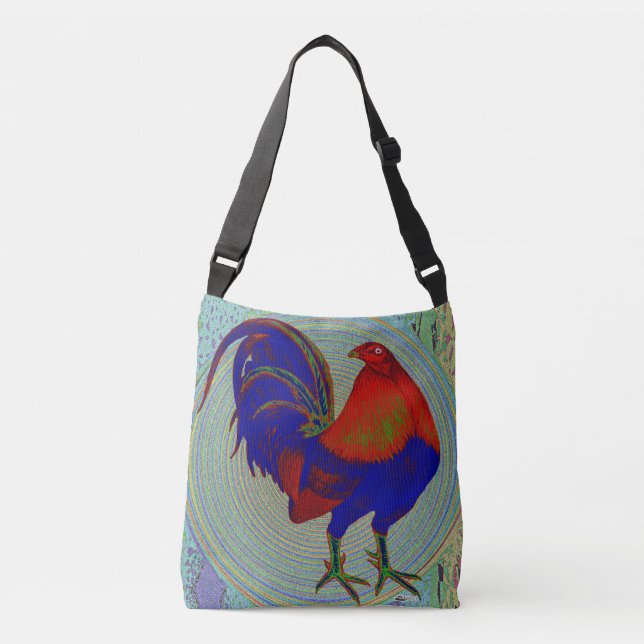Bolso Cruzado Gamecock: Rooster impresionista (Anverso)