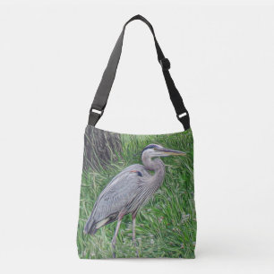 Bolso Cruzado Garza de gran azul fotográfica del arte
