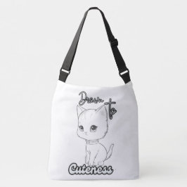 Bolso Cruzado Gatito de la línea negra dibujando para divertirse