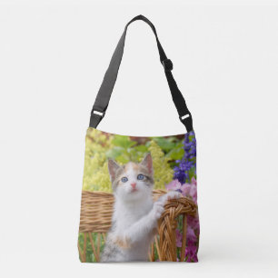 Bolso Cruzado Gatito de náuseas en un jardín florido