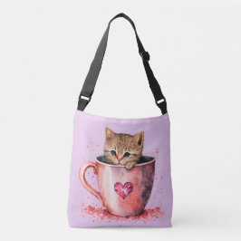 Bolso Cruzado Gatito lindo en la taza