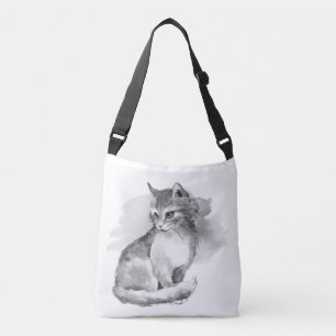 Bolso Cruzado Gato. Acuarela
