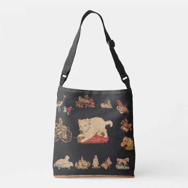 Bolso Cruzado Gato antiguo del gatito del encaje de aguja (Reverso)