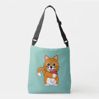 Gato blanco Naranja lindo comiendo Personalizado d