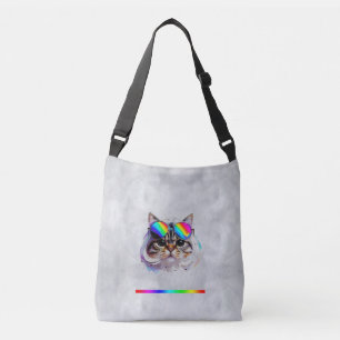 Bolso Cruzado Gato con peluca y gafas de sol (Pintura #3)