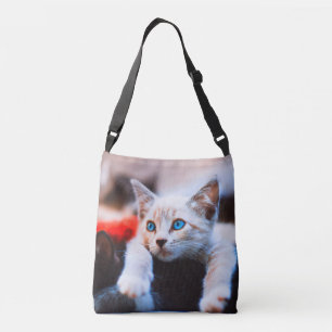 Bolso Cruzado Gato curado gatito de ojos azules y adorables
