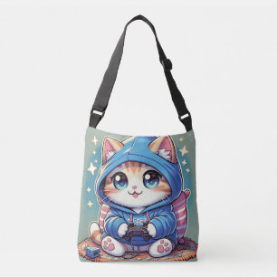 Bolso Cruzado Gato de jugador en juego en un ambiente acogedor