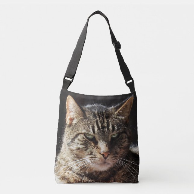 Bolso Cruzado Gato de Tabby malhumorado (Anverso)