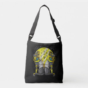 Bolso Cruzado Gato Diosa Egipcia Bastet Ankh Geometría Sagrada