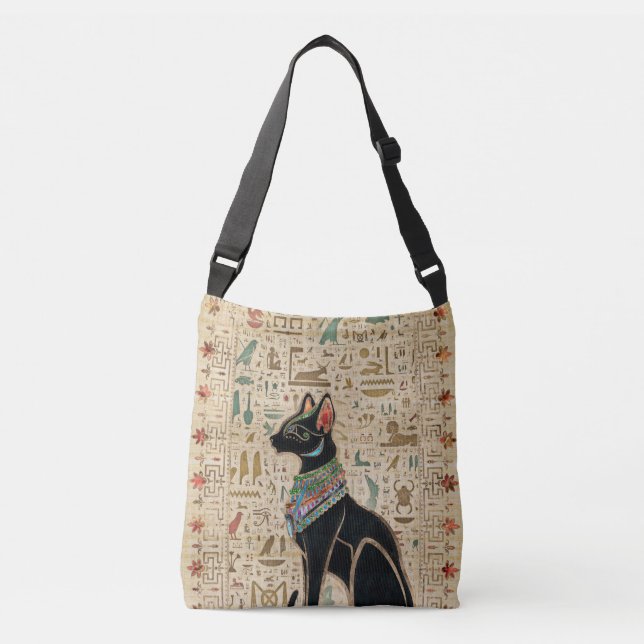 Bolso Cruzado Gato egipcio - Bastet en el papiro (Anverso)