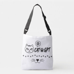 Bolso Cruzado Gato GPT AI Divertido Pixel Gato / Cita Divertida 