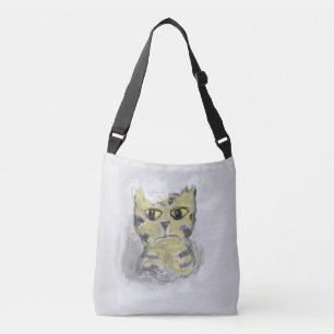 Bolso Cruzado Gato infeliz en arte folclórico de nieve