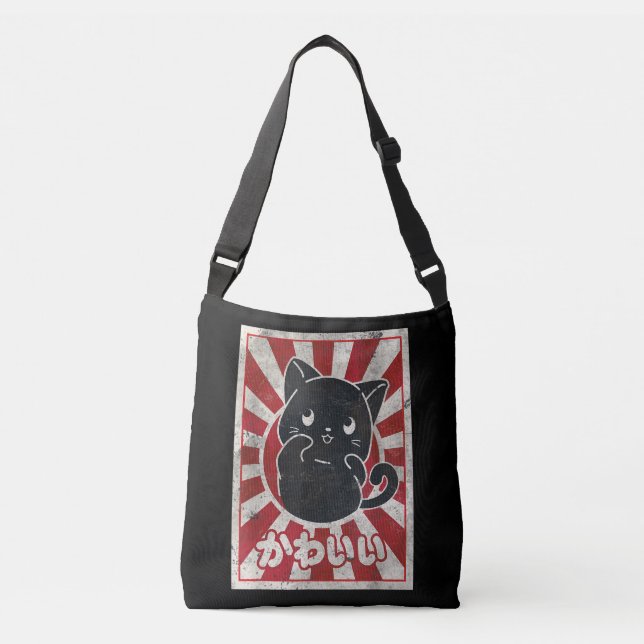 Bolso Cruzado Gato Kawaii Gato japonés Anime Gate (Anverso)