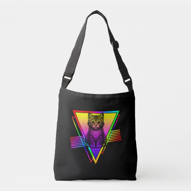 Bolso Cruzado Gato Retro Adorable (Anverso)