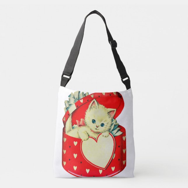 Bolso Cruzado Gato retro Kitty Corazón de Corazón (Anverso)