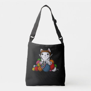 Bolso Cruzado Gato Yarn Knitt Cute Kitten Mascota