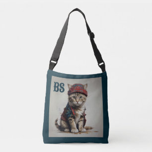 Bolso Cruzado Gatos con disfraz escocés - gatos tartán encantado