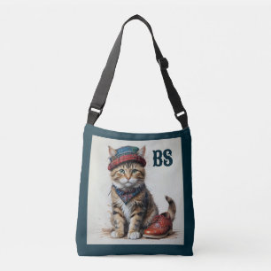 Bolso Cruzado Gatos con disfraz escocés - gatos tartán encantado