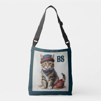 Bolso Cruzado Gatos con disfraz escocés - gatos tartán encantado