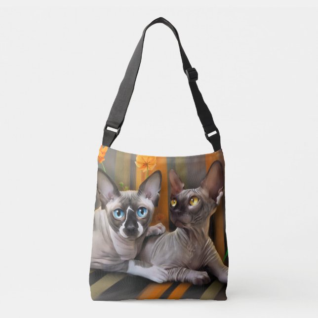 Bolso Cruzado Gatos de Sphynx (Anverso)