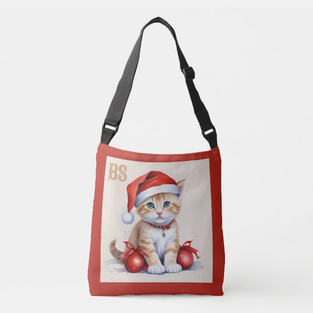 Bolso Cruzado Gatos festivos con disfraces de Navidades - Vibes  (Anverso)